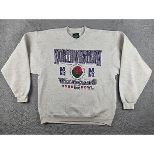 VINTAGE Northwestern Sweatshirt Mens L Gray Wildcats Rose Bowl 1996 Oversized